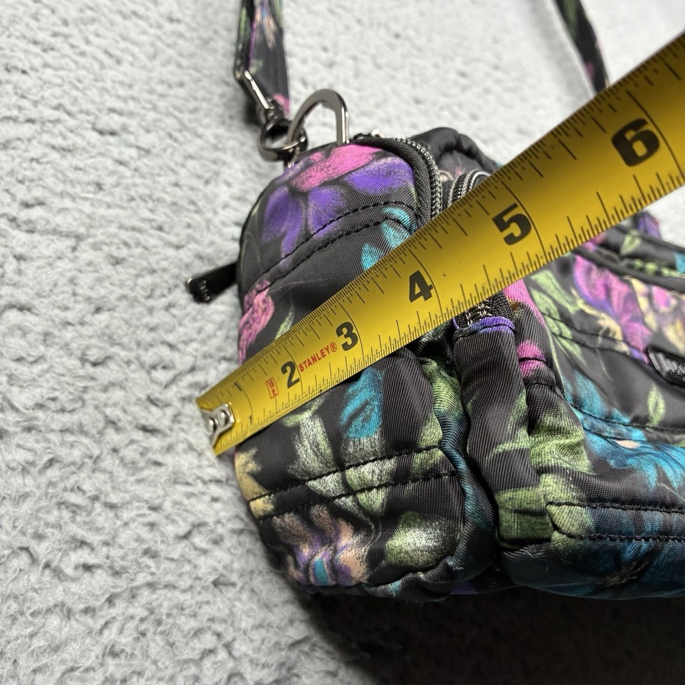 Lug Trolley Crossbody Purse Bag Black Floral Bloom Print Convertible - Picture 11 of 12